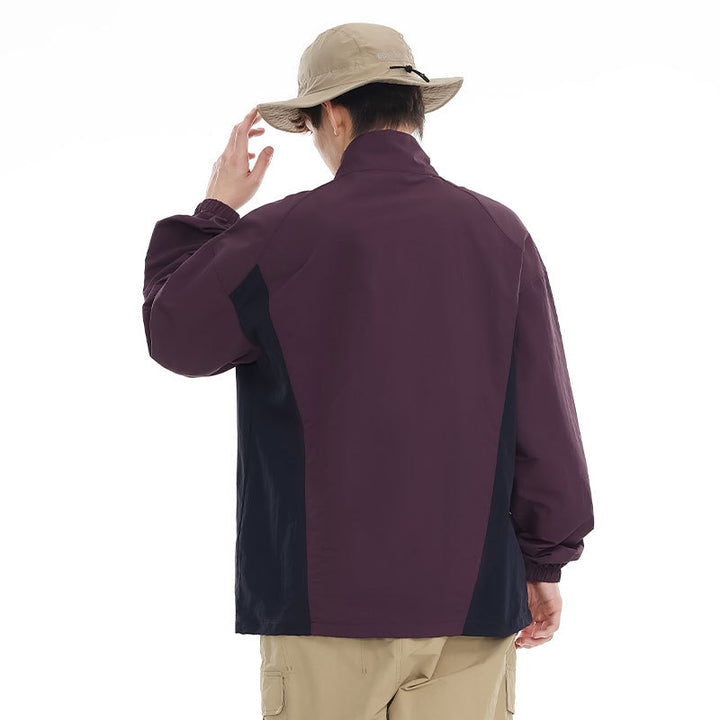 Herren leichter Nylon-Anorak mit Halbreißverschluss, Kordelzugsaum und Raglanärmeln Echo Archiv