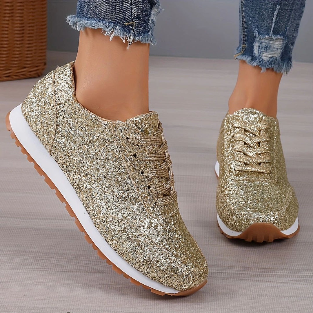 Damen Glitzernde Freizeitschuhe mit rutschfester Sohle und gepolstertem Fußbett Echoarchiv
