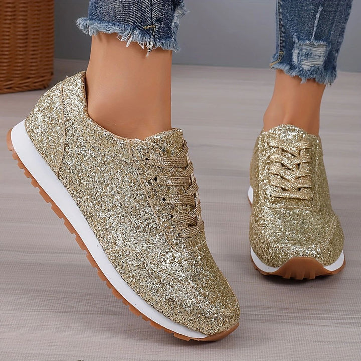 Damen Glitzernde Freizeitschuhe mit rutschfester Sohle und gepolstertem Fußbett Echoarchiv