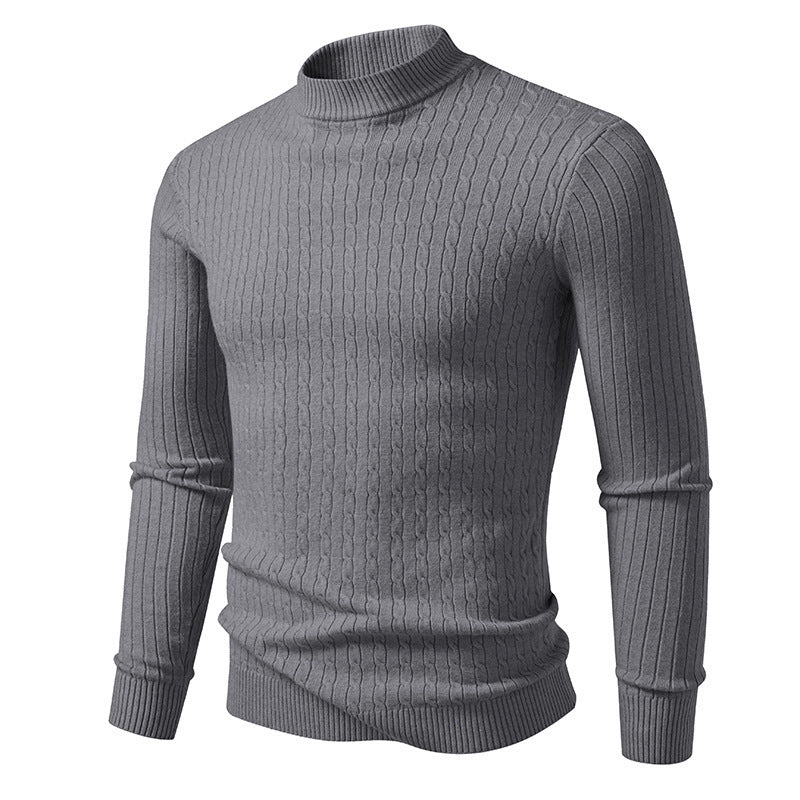 Herren modischer Rollkragenpullover mit strukturierter Oberfläche Echoarchiv