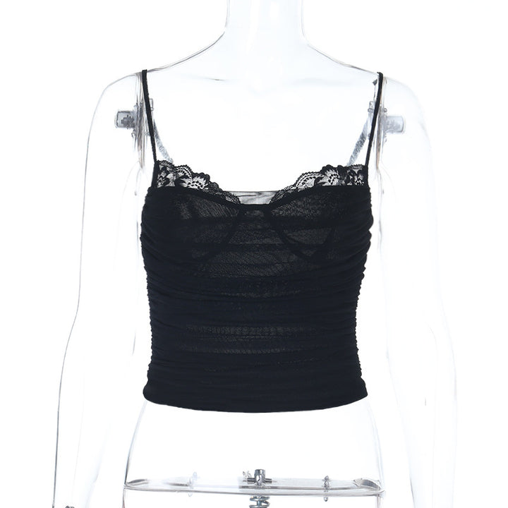 Damen Spaghetti-Träger Top mit Spitzenbesatz und figurformendem Schnitt Echo Archiv