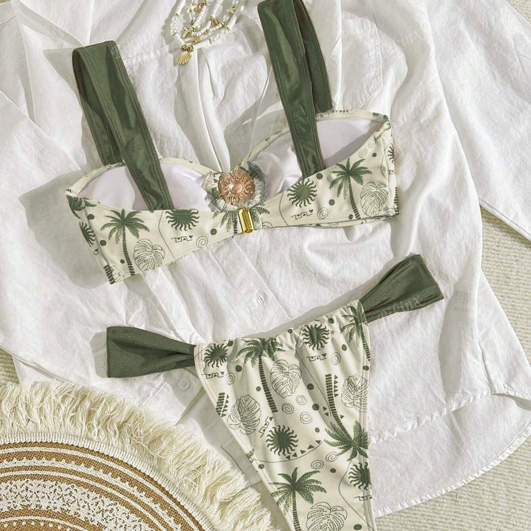 Damen Bikini-Set mit tiefem V-Ausschnitt und komfortablen Trägern Echo Archiv