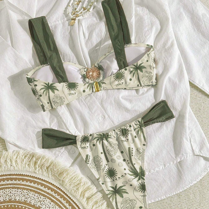 Damen Bikini-Set mit tiefem V-Ausschnitt und komfortablen Trägern Echo Archiv
