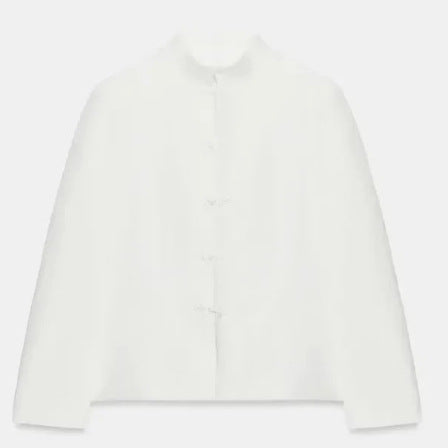 Damen Kurzgeschnittene Blousonjacke mit Stehkragen und Knotenverschlüssen Echo Archiv