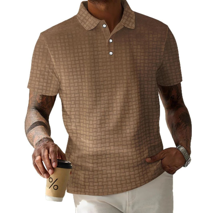 Herren stilvolles Poloshirt mit modernen strukturierten Details Echoarchiv