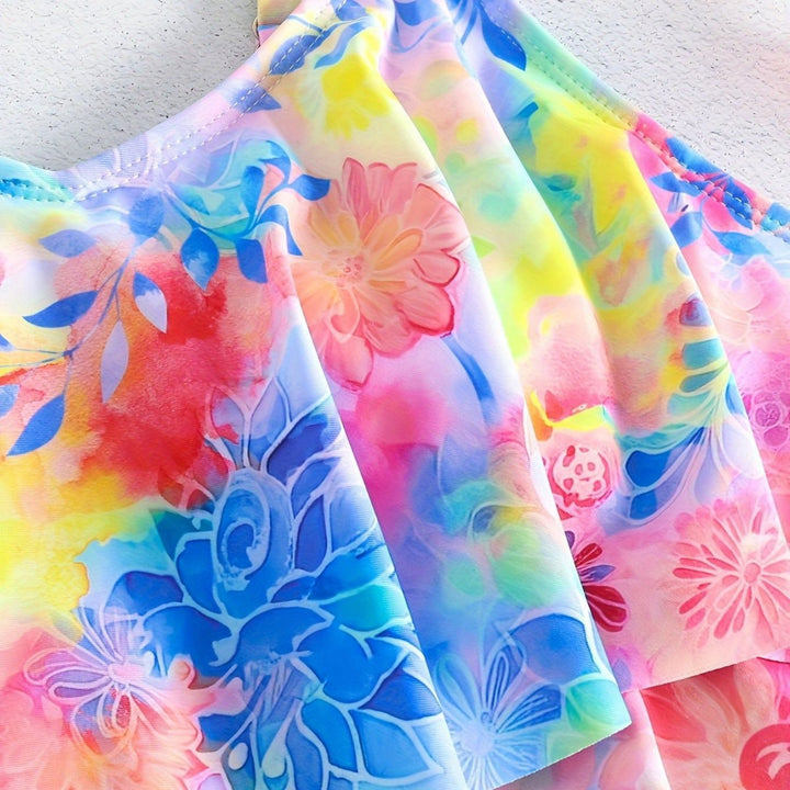 Damen Freizeit-Badeoberteil mit leichtem Rüschendesign und Shorts Echo Archiv