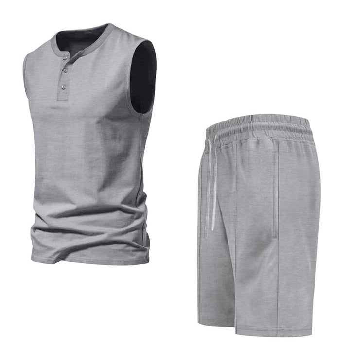 Herren ärmelloses Trainingsoberteil und Shorts-Set aus atmungsaktivem Material Echoarchiv
