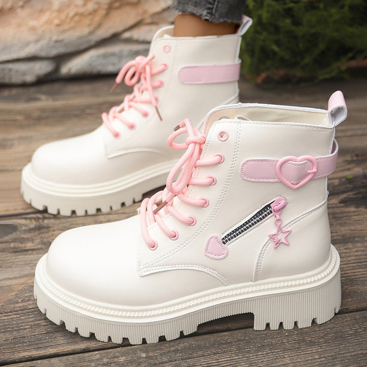 Damen Modische High-Top Boots mit Herz-Details Echo Archiv