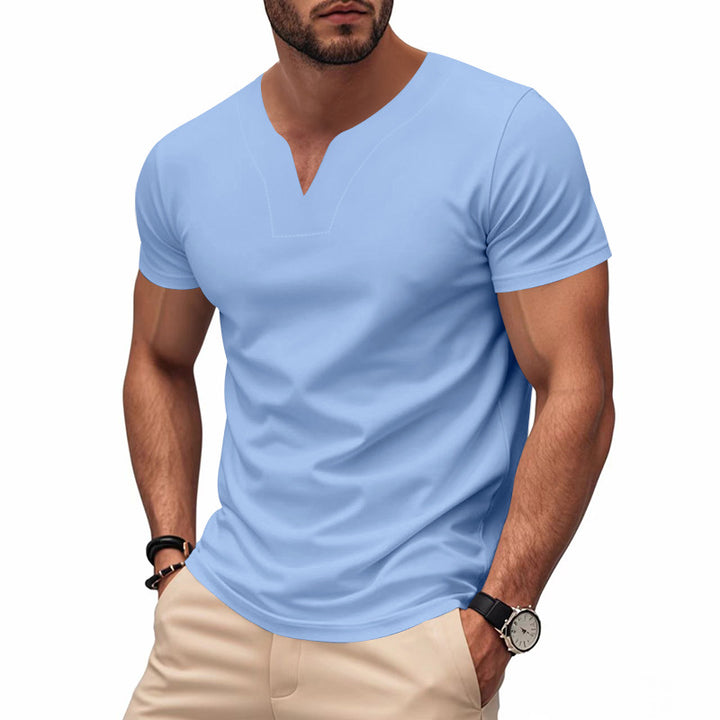 Herren kurzärmeliges V-Ausschnitt T-Shirt aus atmungsaktivem Material Echoarchiv