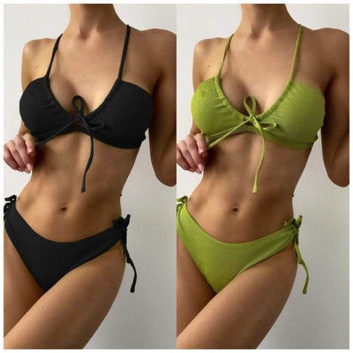 Damen Bikini-Set mit raffiniertem Wickeldetail und verstellbaren Trägern Echo Archiv