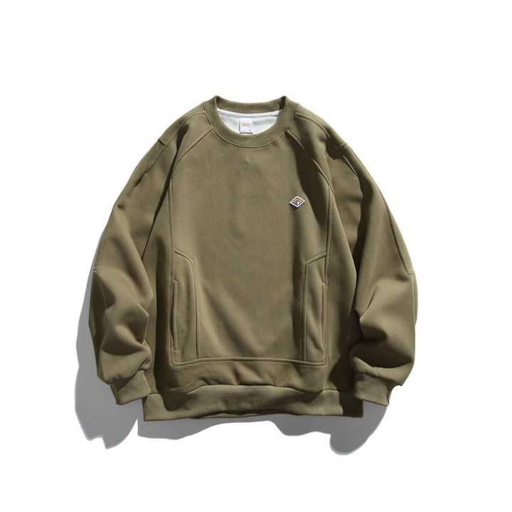Unisex Oversize-Sweatshirt aus French-Terry mit Raglanärmeln, verdeckten Eingrifftaschen und kleinem Logopatch Echoarchiv