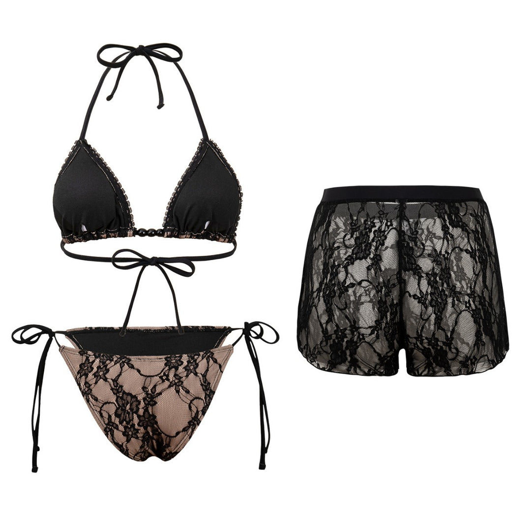Damen Bikini-Set mit Spitzen-Besatz und figurbetontem Schnitt Echo Archiv