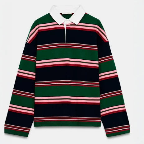 Damen Feinstrick-Poloshirt-Cardigan mit kurzem Arm und durchgehendem Reißverschluss Echo Archiv