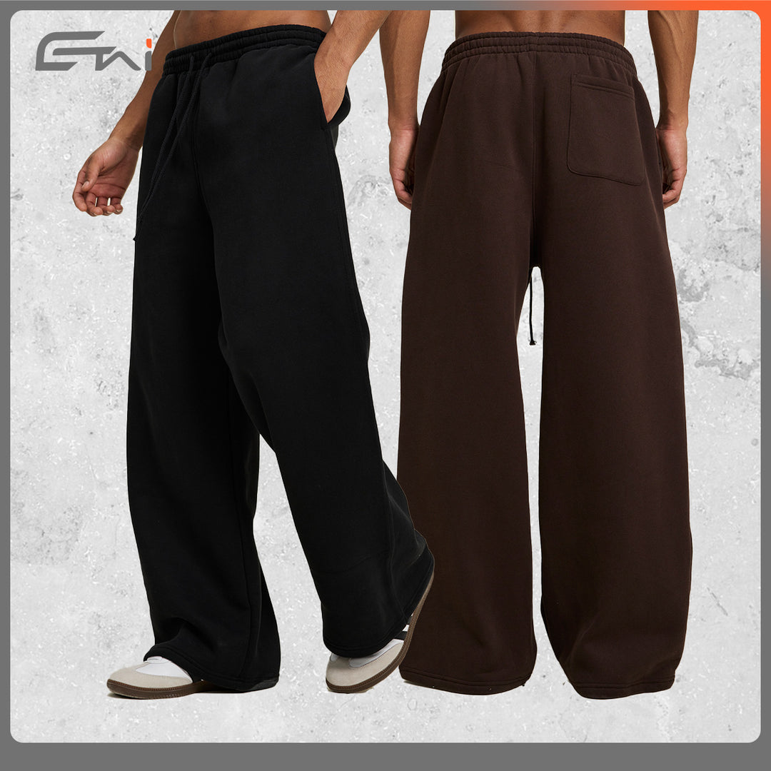 Damen weite hochtaillierte Sweathose mit Kordelzug und geradem Bein Echo Archiv