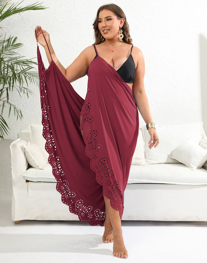 Damen schicker Strandüberwurf mit floralem Schnitt Echo Archiv