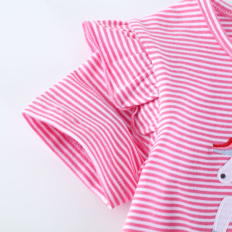 Mädchen T-Shirt mit zauberhaftem Einhorn-Motiv und Rüschendetail Echo Archiv