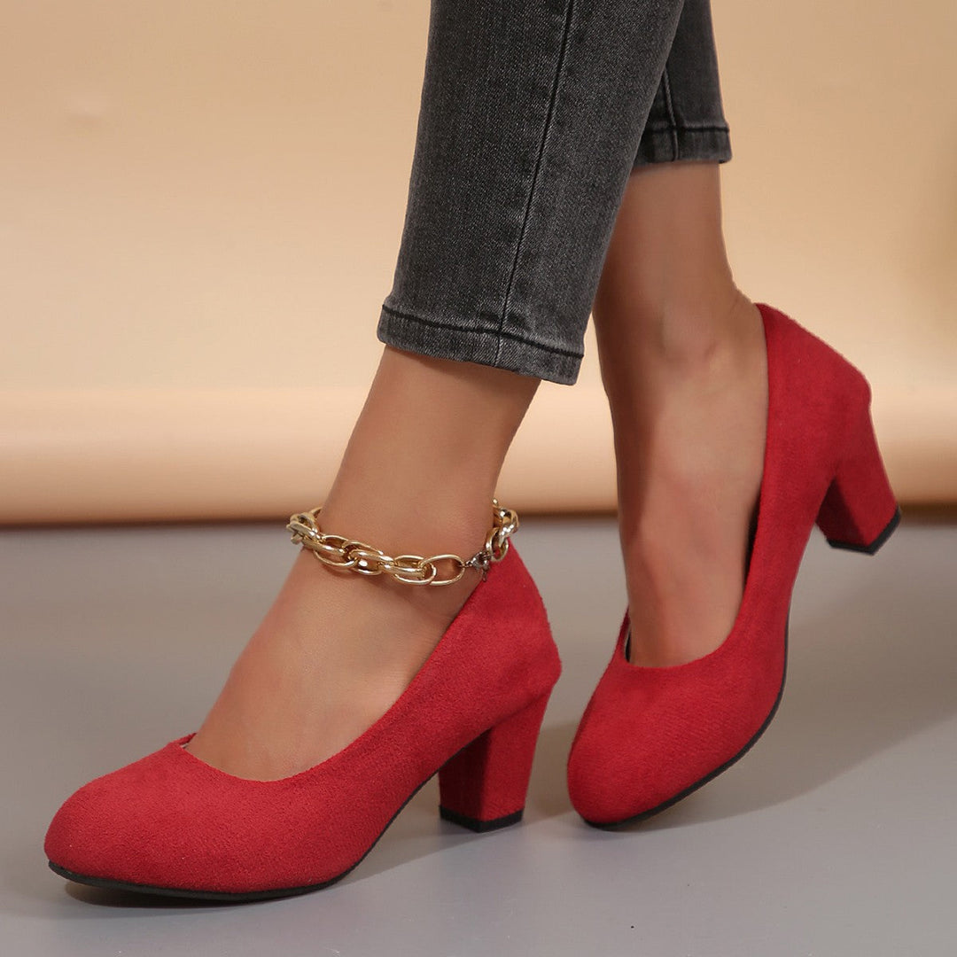 Damen elegante Pumps mit bequemem Blockabsatz Echoarchiv