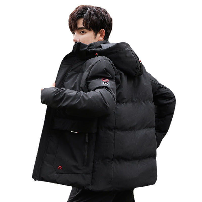 Herren gesteppte Kapuzenjacke mit Utility-Taschen und winddichter Isolierung Echoarchiv