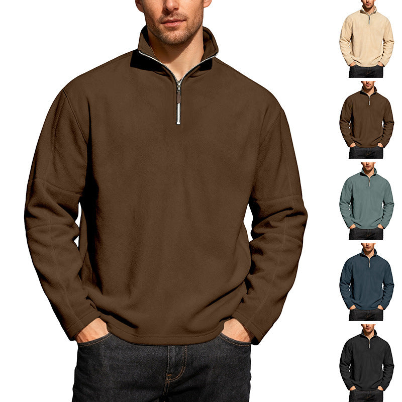 Herren Thermo-Fleece-Halbzip-Pullover mit Stehkragen Echoarchiv