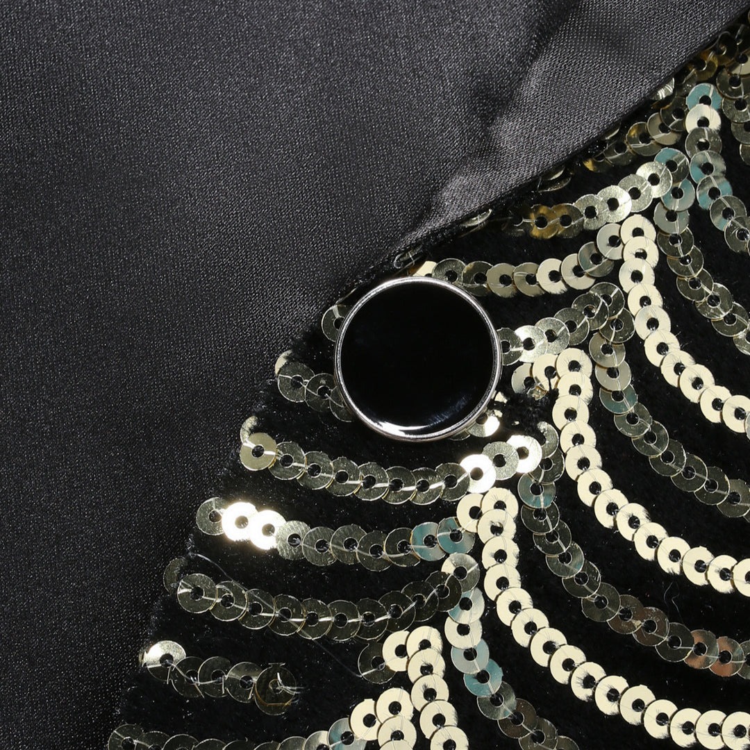 Herren eleganter Glitzerblazer mit asymmetrischem Design Echoarchiv
