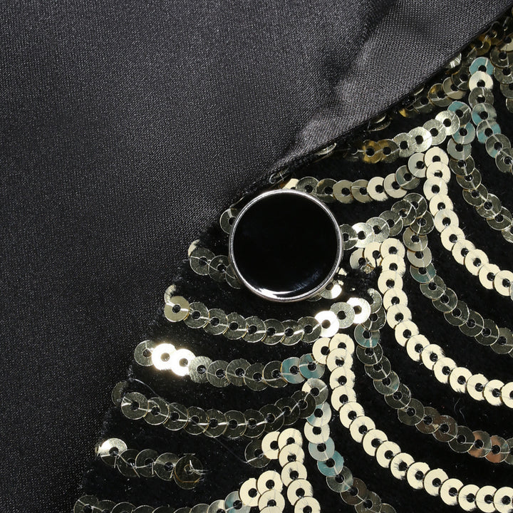 Herren eleganter Glitzerblazer mit asymmetrischem Design Echoarchiv