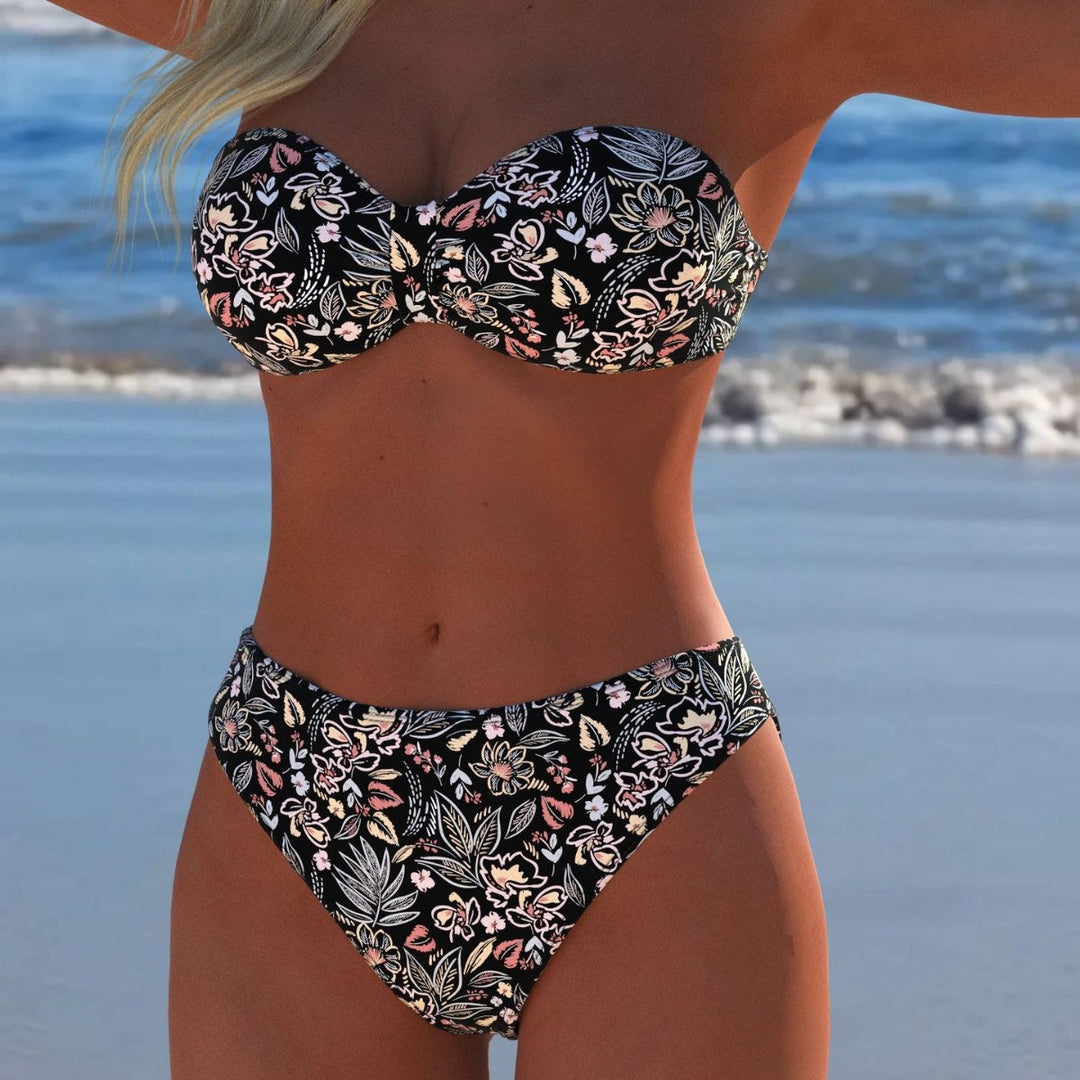 Damen Bikini-Set mit elegantem Strapless-Oberteil und hohem Taillenbund Echo Archiv