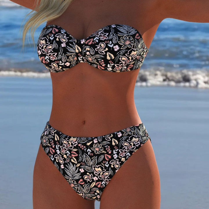 Damen Bikini-Set mit elegantem Strapless-Oberteil und hohem Taillenbund Echo Archiv