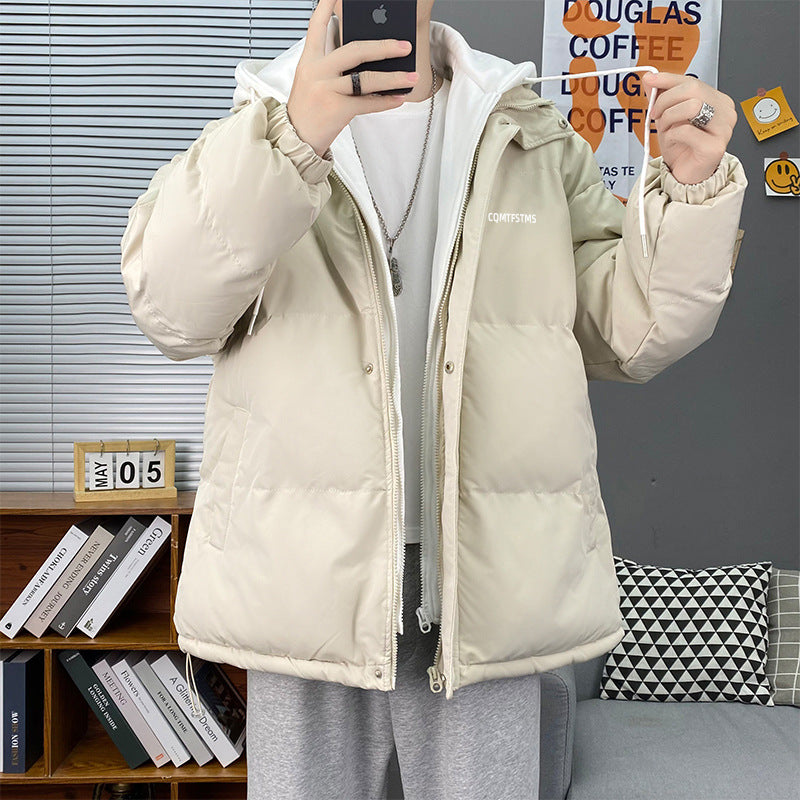 Herren gesteppte Winterjacke mit abnehmbarer Kapuze und weichem Innenfutter Echoarchiv