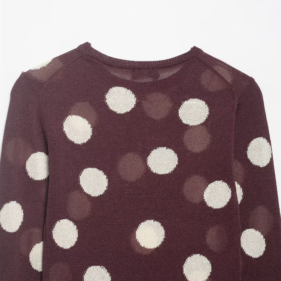 Damen Langarmshirt mit modernem Punkdesign und hochwertiger Baumwolle Echo Archiv