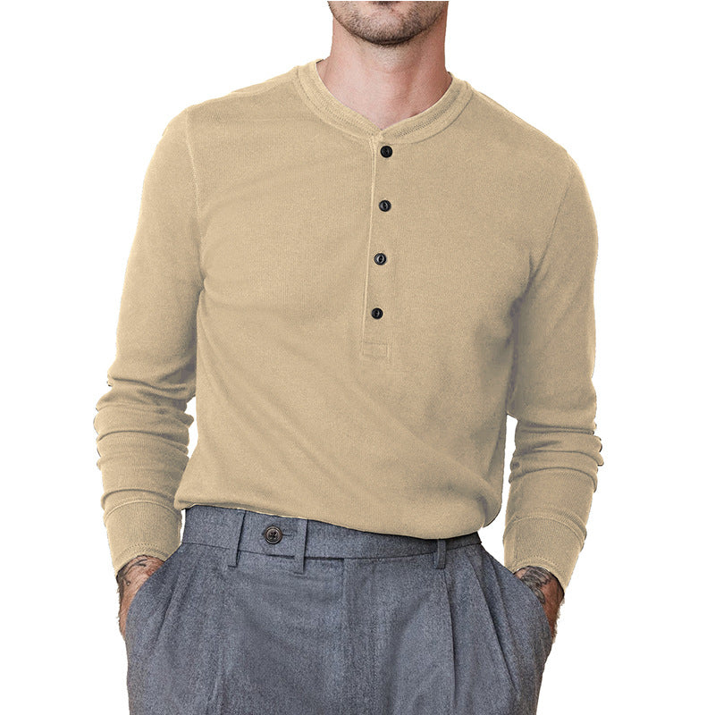 Herren Langarmshirt mit Knopfleiste und weichem Stoff Echoarchiv