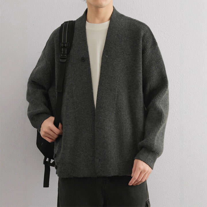 Herren lässige Strickjacke mit offenem Kragen Echoarchiv