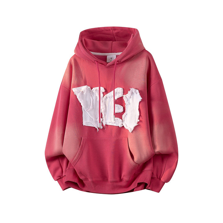 Unisex Oversize Kapuzenpullover mit handschriftlichem Grafik-Print, Kängurutasche & geripptem Saum Echoarchiv