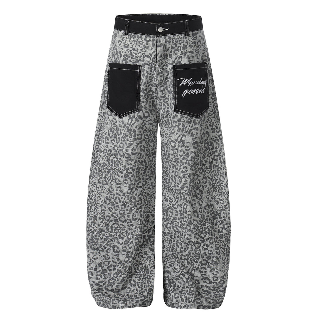Damen Weitgeschnittene Hose mit Tierfell-Muster Echoarchiv