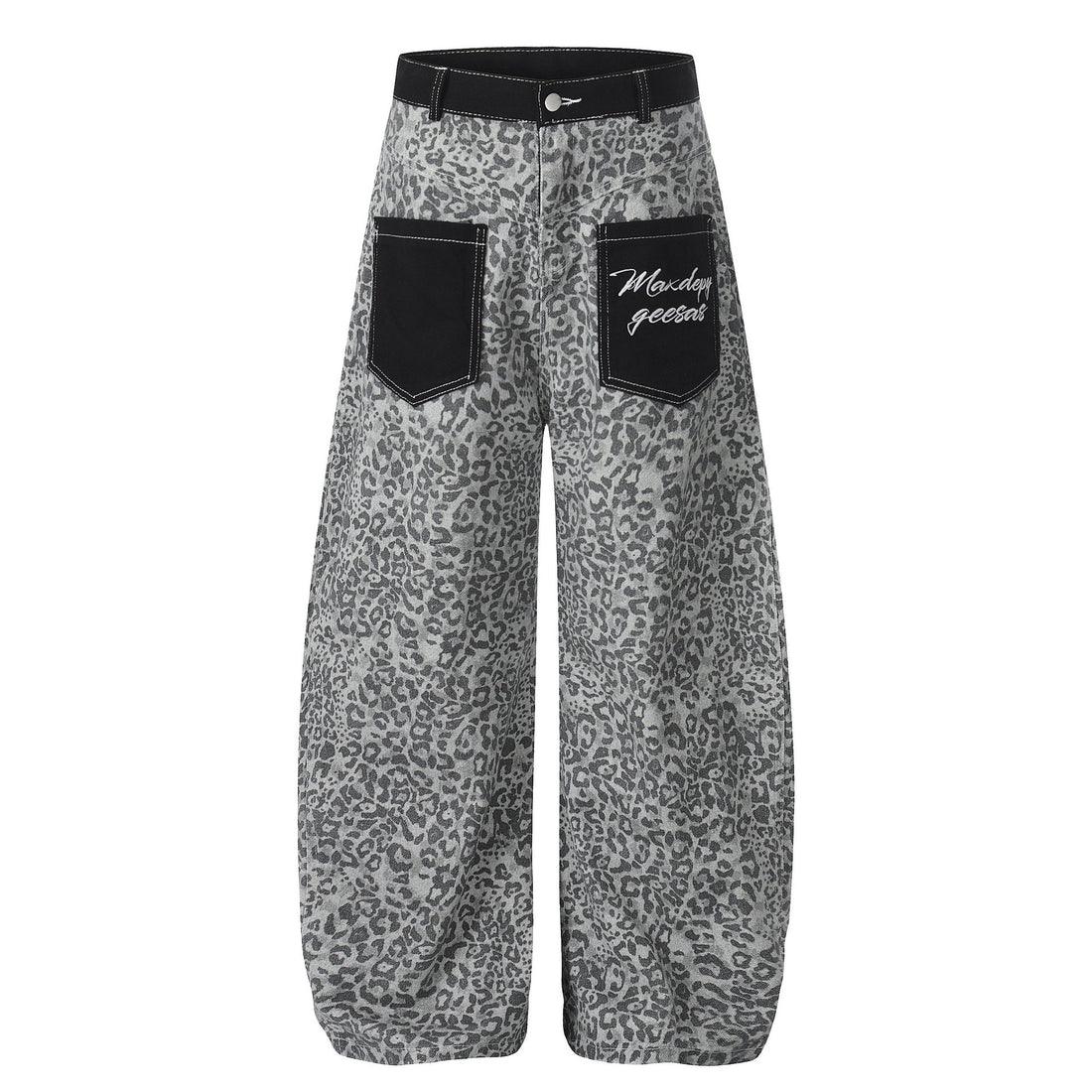 Damen Weitgeschnittene Hose mit Tierfell-Muster Echoarchiv