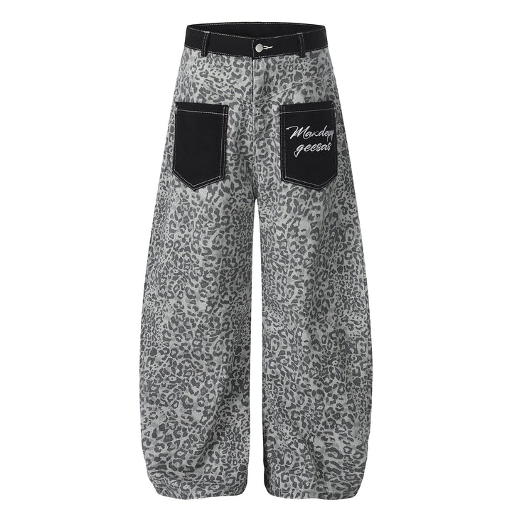 Damen Weitgeschnittene Hose mit Tierfell-Muster Echoarchiv
