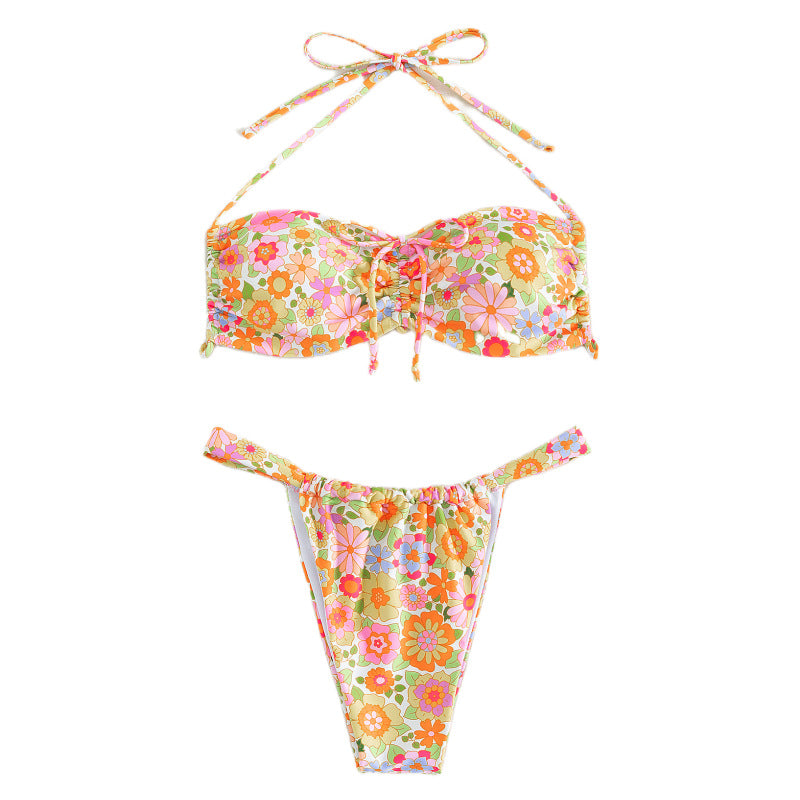 Damen Blumenmuster Bandeau-Bikini Echo Archiv