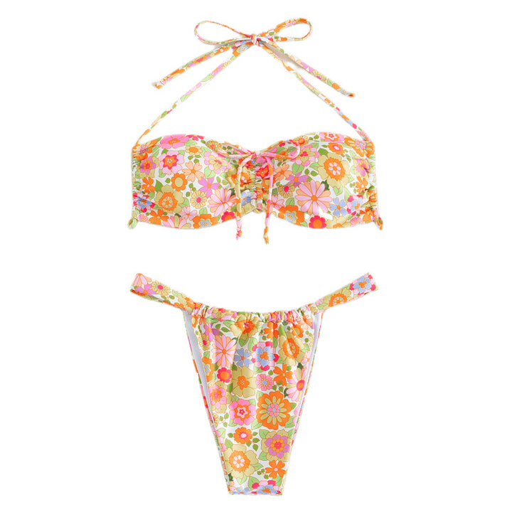 Damen Blumenmuster Bandeau-Bikini Echo Archiv