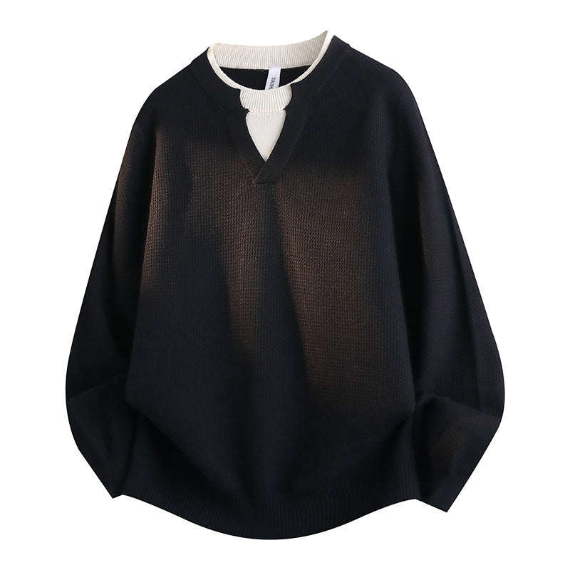 Damen Stylischer Grobstrickpullover mit V-Ausschnitt – Mavelle