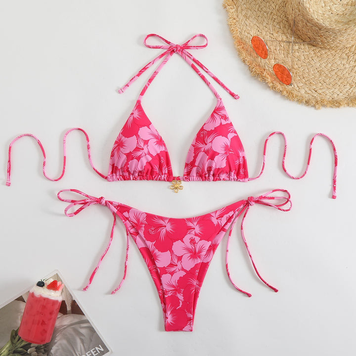 Damen Triangel-Bikini mit zierlichen Blumendetails Echo Archiv