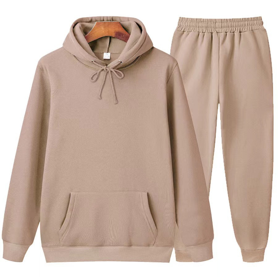 Damen tailliertes Hoodie- und Jogginghose-Set mit Kängurutasche, hohem Komfortbund und gerippten Knöchelbündchen – Auréline