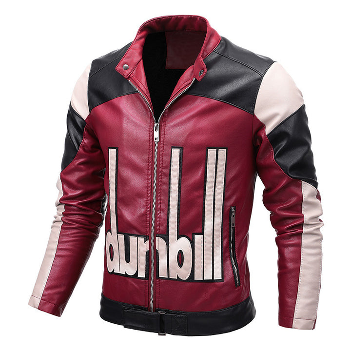 Herren Bikerjacke aus Kunstleder mit markanter Logo‑Applikation und tailliertem Schnitt – Valtoré