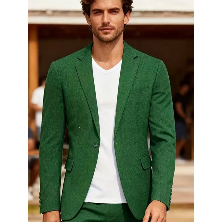 Herren Sommerliches Leinen-Blazer-Sakko mit atmungsaktivem Gewebe und taillierter Passform Echo Archiv