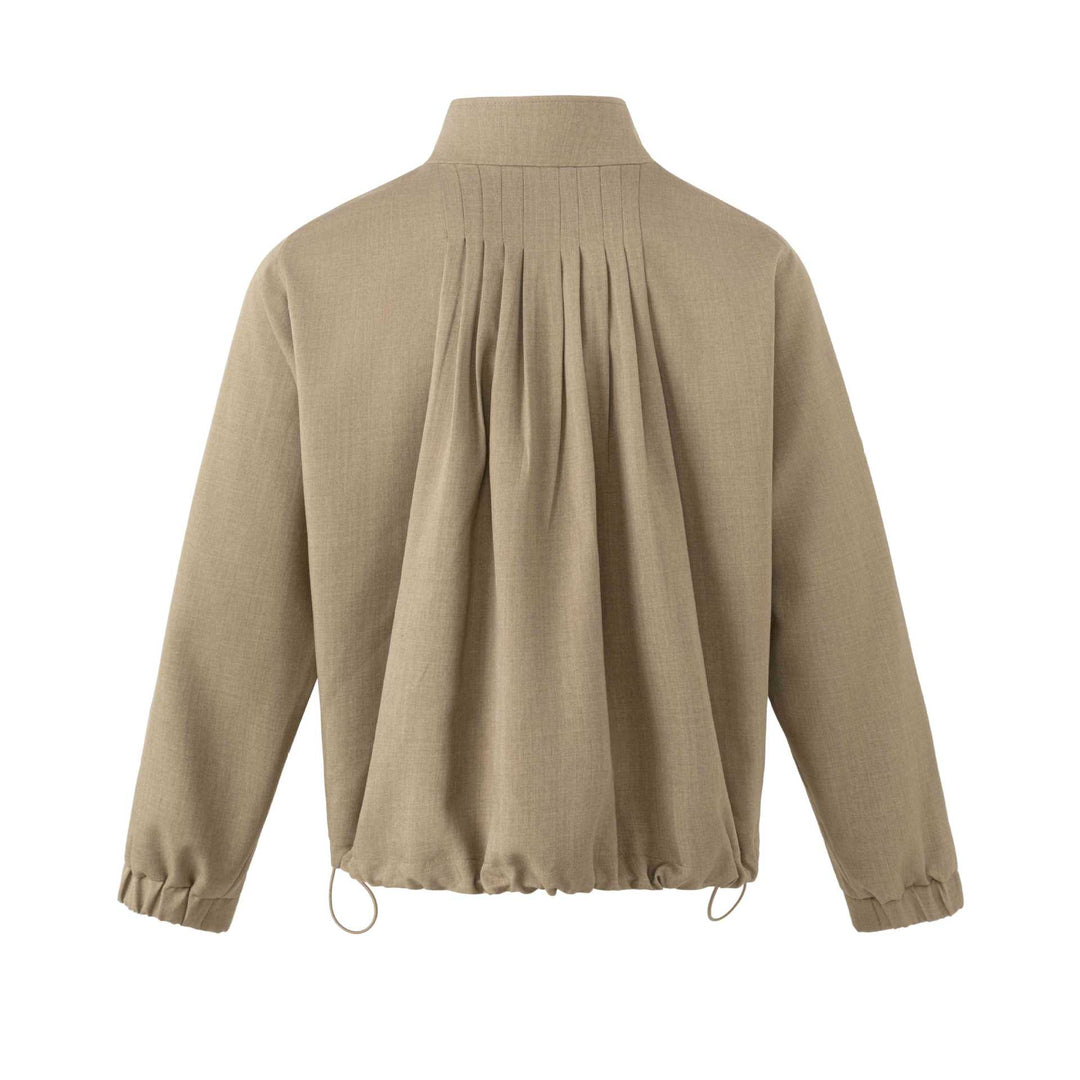 Herren Leichte Baumwoll-Mischgewebe-Utility-Jacke mit Stehkragen und Kordelzug Echoarchiv