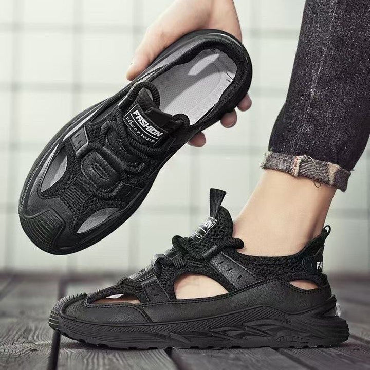 Herren Hybrid-Sneaker-Sandale mit Strickschaft und profilierter Plateau-Sohle Echoarhiv