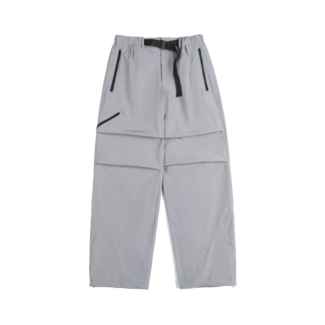Unisex Technische Cargo-Caprihose mit elastischem Bund, integriertem Gurt und wasserdichten Reißverschlüssen Echoarchiv