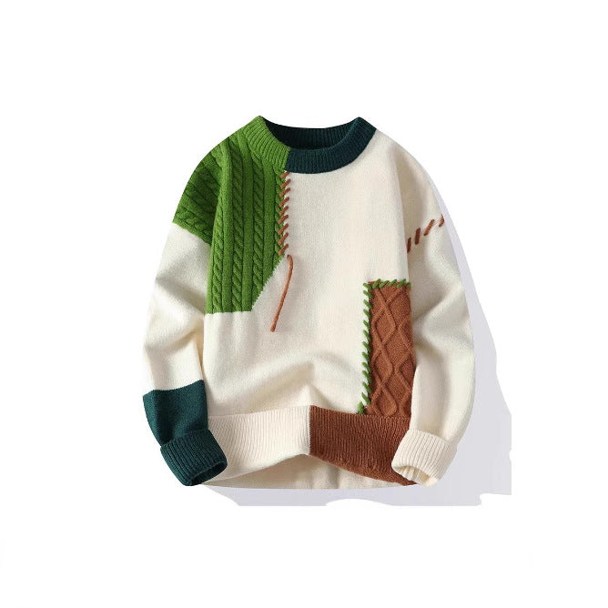 Herren Strickpullover mit kreativem Muster und strukturierten Akzenten Echoarchiv