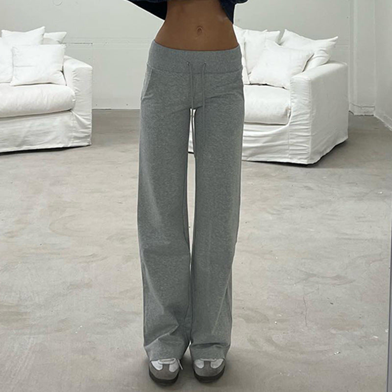 Damen nan weite Sweatpants mit hohem Komfortbund, Kordelzug und aufgesetzten Taschen Echo Archiv