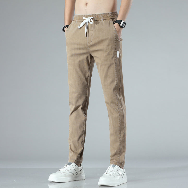 Herren bequeme Chinohose mit verstellbarem Bund und seitlichen Taschen Echoarchiv