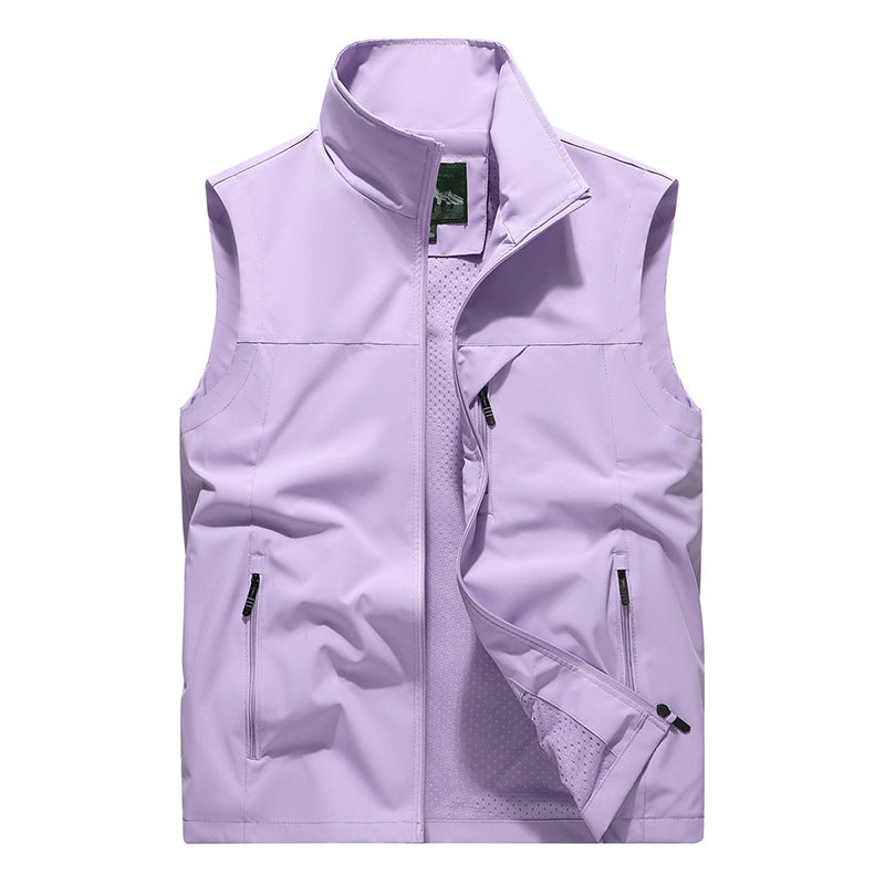 Herren Winddichte Softshell‑Outdoorweste mit belüftetem Mesh‑Innenfutter und verdeckten Reißverschlusstaschen – Marzano