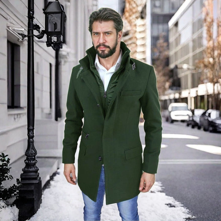 Herren stylischer und funktioneller Übergangs-Mantel mit abnehmbarer Innenjacke Echoarchiv